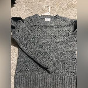 Gray Old Navy Sweater with Ruffle Sleeves